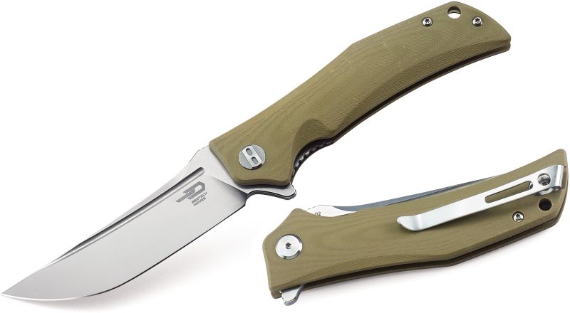 BESTECH Zatvárací nôž SCIMITAR LinerLock - beige (BG05C-1)