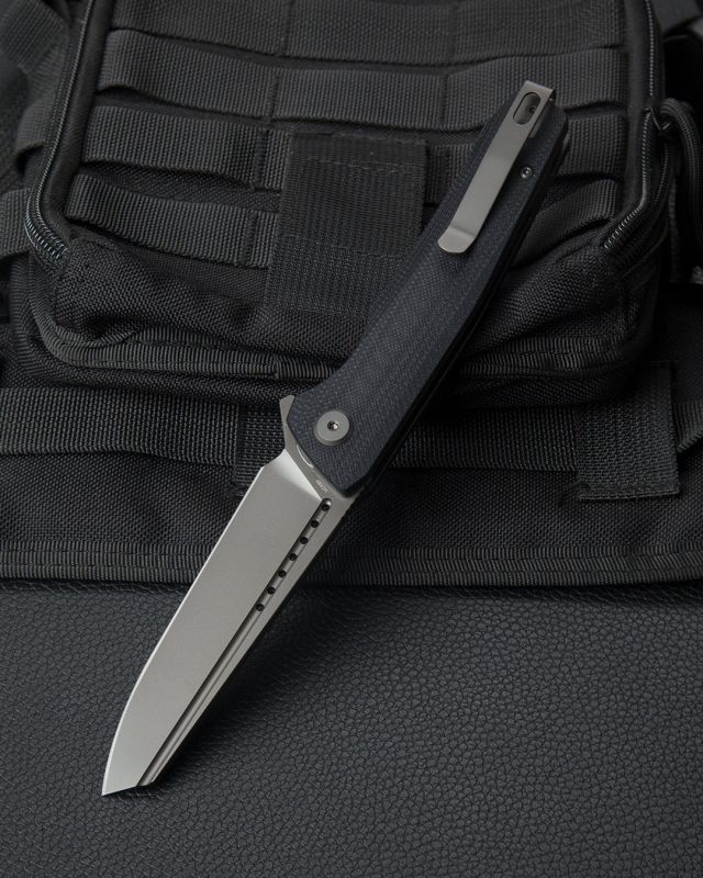 BESTECH Zatvárací nôž SLYTHER LinerLock Grey titanized - black (BG51A-2)