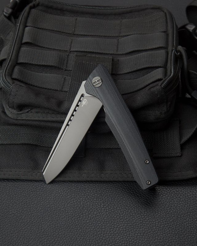 BESTECH Zatvárací nôž SLYTHER LinerLock Grey titanized - black (BG51A-2)