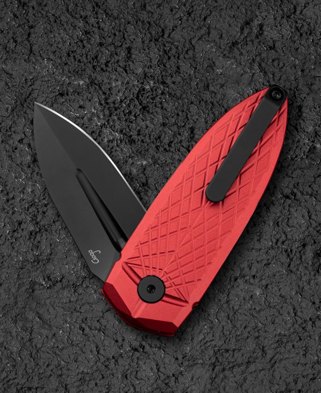 BESTECH Zatvárací nôž QUQU ButtonLock Black - red (BG57B-4)