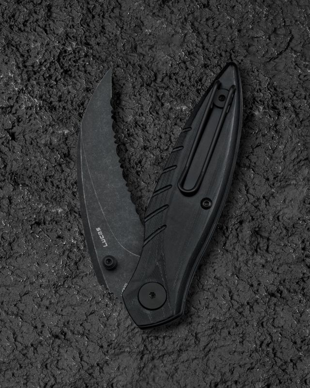 BESTECH Zatvárací nôž MANTIDAE LinerLock Black SW serrated - black (BG60D)