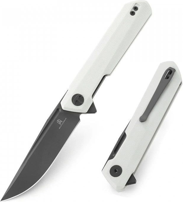 BESTECH Zatvárací nôž DUNDEE LinerLock Grey titanized - white (BMK01I)