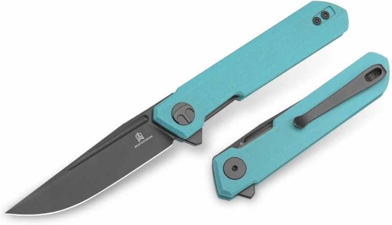 BESTECH Zatvárací nôž MINI DUNDEE LinerLock Grey - tyffany blue (BMK03E)