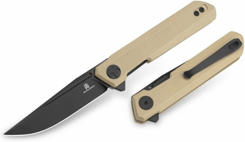 BESTECH Zatvárací nôž MINI DUNDEE LinerLock Black - khaki (BMK03I)