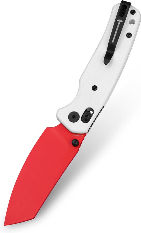 BESTECH Zatvárací nôž CICADA'S WING BarLock Red - white (BMK06G)