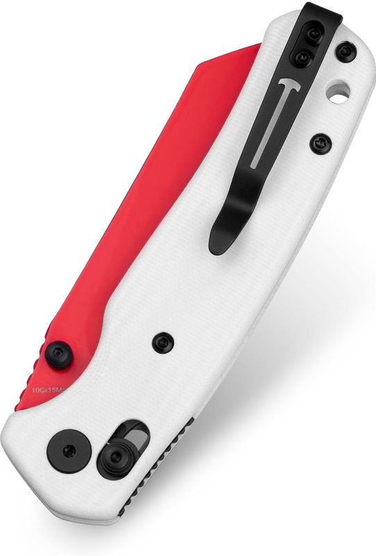 BESTECH Zatvárací nôž CICADA'S WING BarLock Red - white (BMK06G)