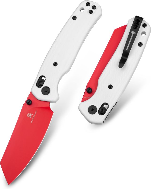 BESTECH Zatvárací nôž CICADA'S WING BarLock Red - white (BMK06G)